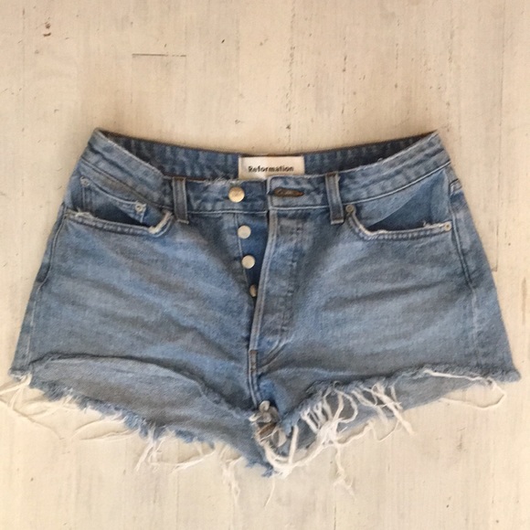 Denim reformation shorts